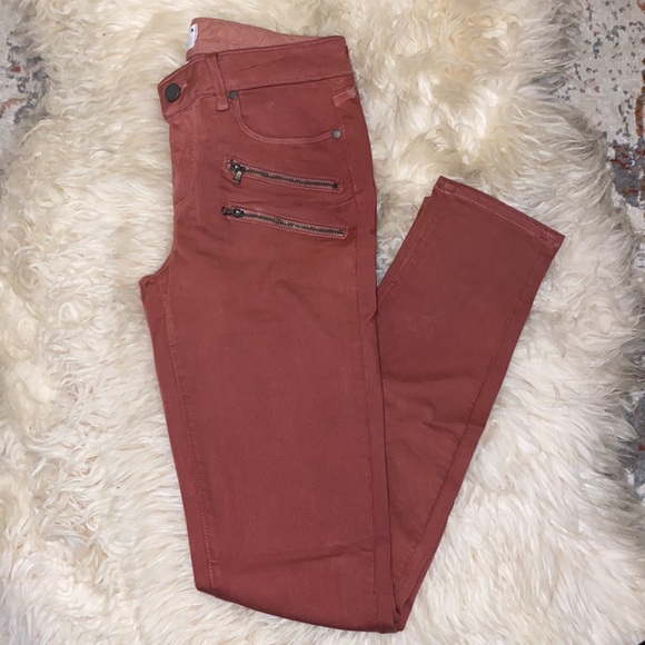 NEW PAIGE Red Clay Skinny Jeans - Picture 4 of 5